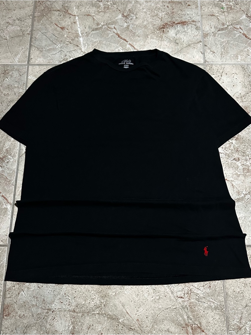 Black Polo Ralph Lauren T-Shirt with Red Pony Logo
